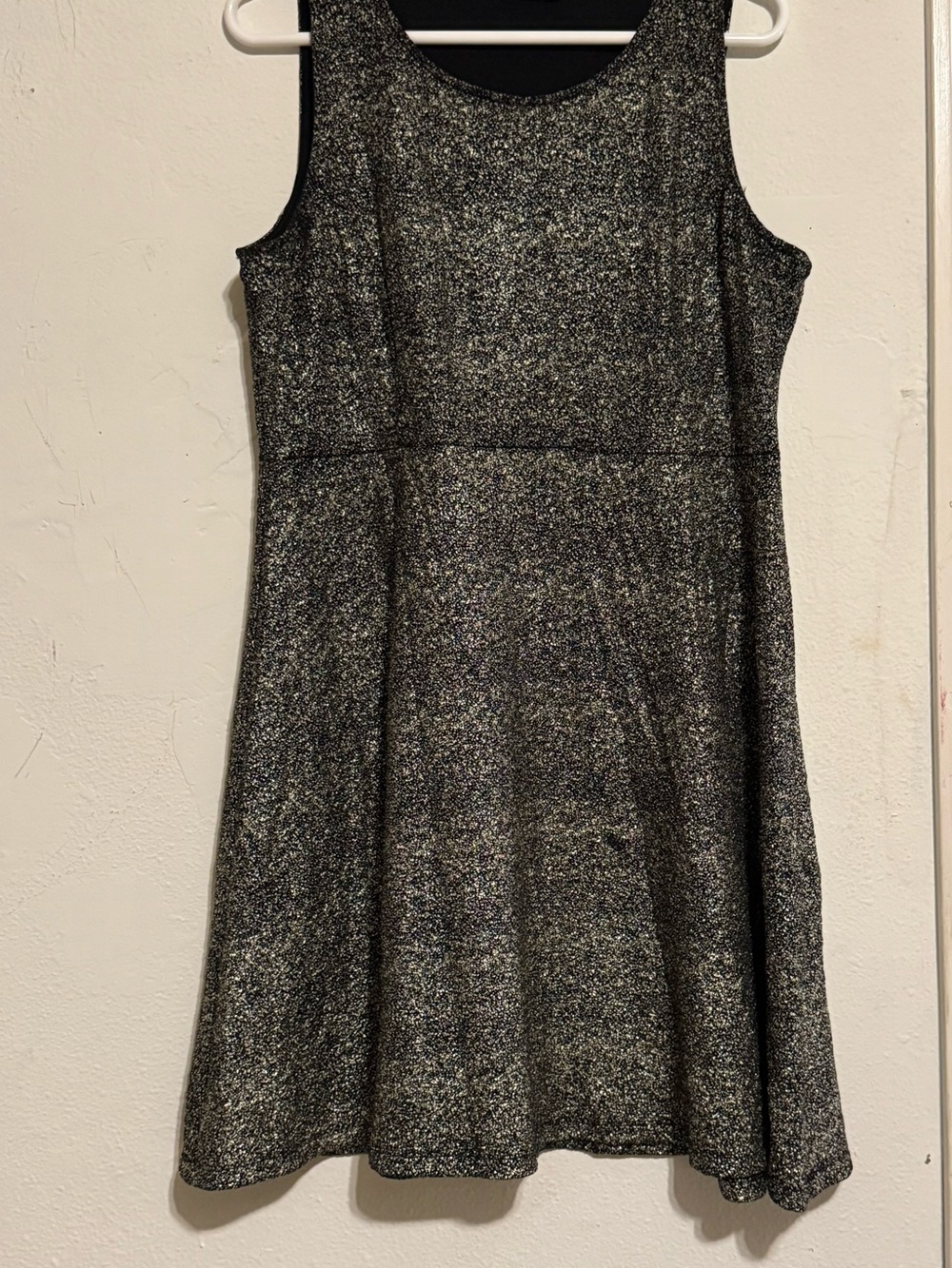 Apt. 9 Sparkle Fit-and-Flare Black Metallic Dress Size XL